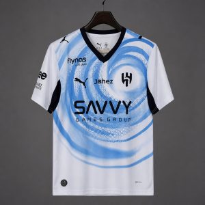 2026/27 Al-Hilal White with Blue Swirl Pattern Away Jersey - Front