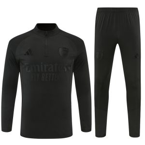 2026-27 Arsenal Black Tracksuit - All-Black Edition - Front