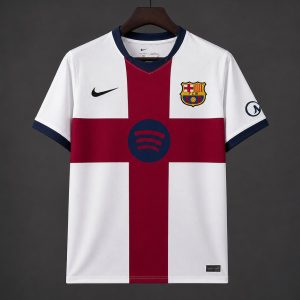 2026/27 Barcelona Fourth White&Red Jersey - Front