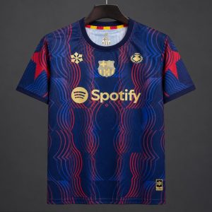 2026/27 Barcelona Pre-Match Dark Blue Red Gold Jersey - Front