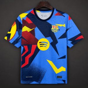 2026/27 Barcelona Special Edition Abstract Geometric Blue Red Yellow Jersey - Front
