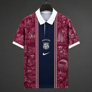2026/27 Barcelona Special Edition Burgundy Polo Collar Jersey - Front