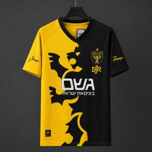 2026/27 Beitar Jerusalem FC Home Black Yellow Split Lion Graphic Jersey - Front