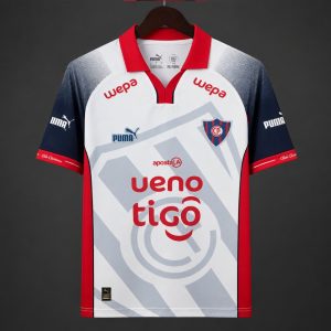 New arrivals 2026/27 Cerro Porteรฑo White with Navy Blue Sleeve Away Jersey - Front