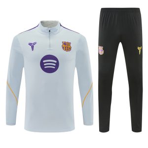 2026-27 FC Barcelona Light Grey Tracksuit - Collaboration Edition - Front