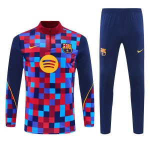 2026-27 FC Barcelona Red and Blue Tracksuit - Camo - Front