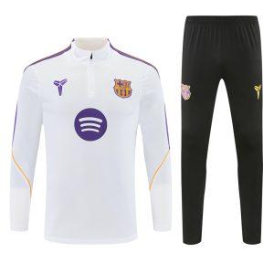 2026-27 FC Barcelona White Tracksuit - Collaboration Edition - Front