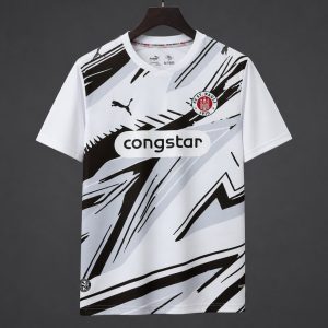 2026/27 FC St. Pauli White with Black Graphic Away Jersey - Front