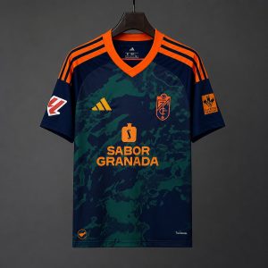 2026/27 Granada Away Dark Green Camouflage with Orange Trim Jersey - Front