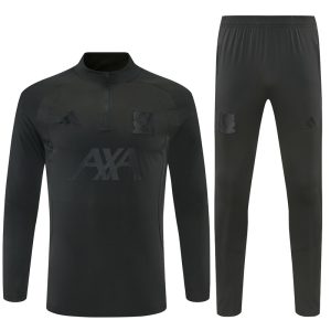 2026-27 Liverpool Black Tracksuit - All-Black Edition - Front