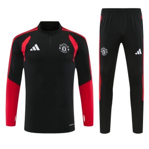 2026-27 Manchester United Black Tracksuit - Front