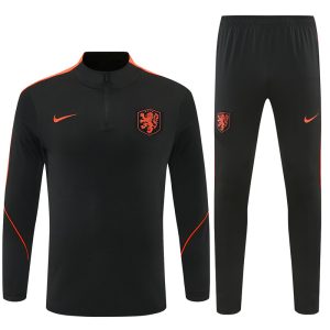 2026-27 Netherlands Black Tracksuit - Front
