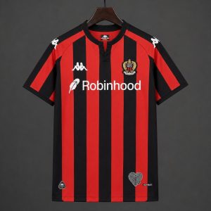 2026/27 OGC Nice Home Red Black Stripes Jersey - Front