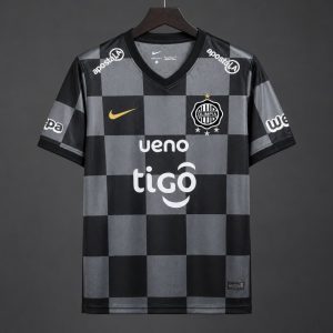 New arrivals 2026/27 Olimpia Black & Grey with Checkered Pattern Jersey - Front