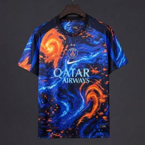 2026/27 PSG Paris Saint-Germain Pre-Match Training Blue Orange Jersey - Front