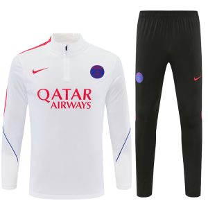 2026-27 PSG White and Orange Red Tracksuit - Front