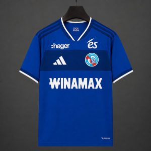2026/27 RC Strasbourg Alsace Home Blue with Dual-Tone Blue Panel Jersey - Front