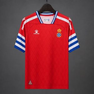 2026/27 RCD Espanyol Red with Blue & White Stripe Away Jersey - Front