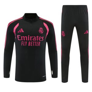 2026-27 Real Madrid Black and Magenta Tracksuit - Front