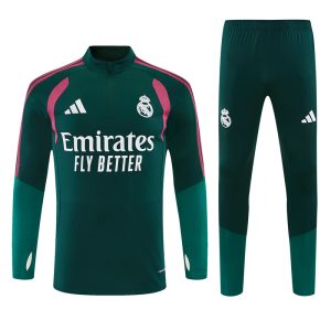 2026-27 Real Madrid Dark Green and Magenta Tracksuit - Front