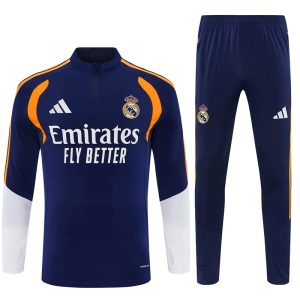 2026-27 Real Madrid Navy Blue and Yellow Tracksuit - Front