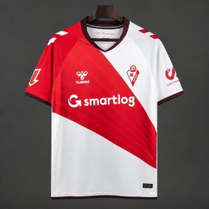 2026/27 SD Eibar Red & White Diagonal Split Home Jersey - Front