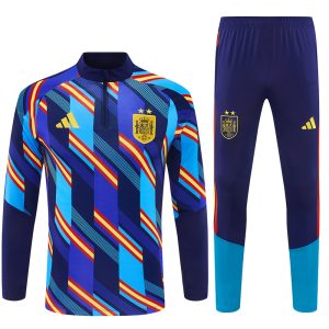 2026-27 Spain Navy Blue Tracksuit - Two-Star Edition - Camo - Front