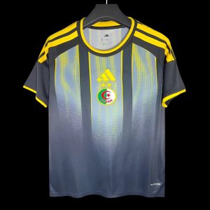 2026 Algeria Grey with Yellow Gradient Stripes Pre-Match Jersey - Front