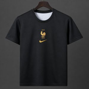 2026 France World Cup Premium Goalkeeper T-Shirt- Black Orange - Front