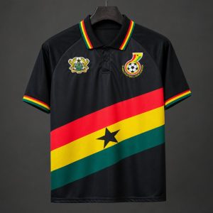 New arrivals 2026 Ghana Heritage Collection Black Polo Jersey - Front