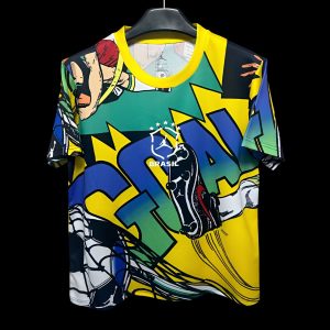 2026 Jordan Brazil World Cup Lifestyle Vibrant Blue Yellow Jersey - Front