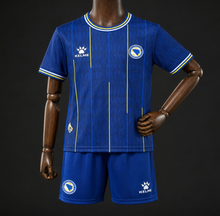 2026 kids bosnia and herzegovina home jersey front 2026 Kids Bosnia and Herzegovina Home Jersey - Front