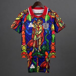 2026 Kids England x Palace Skateboards St. George Dragon Stained-glass Red Jersey - Front