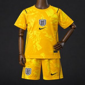 2026 Kids England Yellow Goalkeeper Jersey - Front