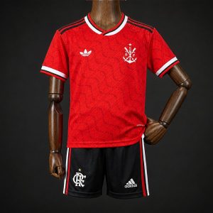 2026 Kids Flamengo Third Red Kits Jersey - Front