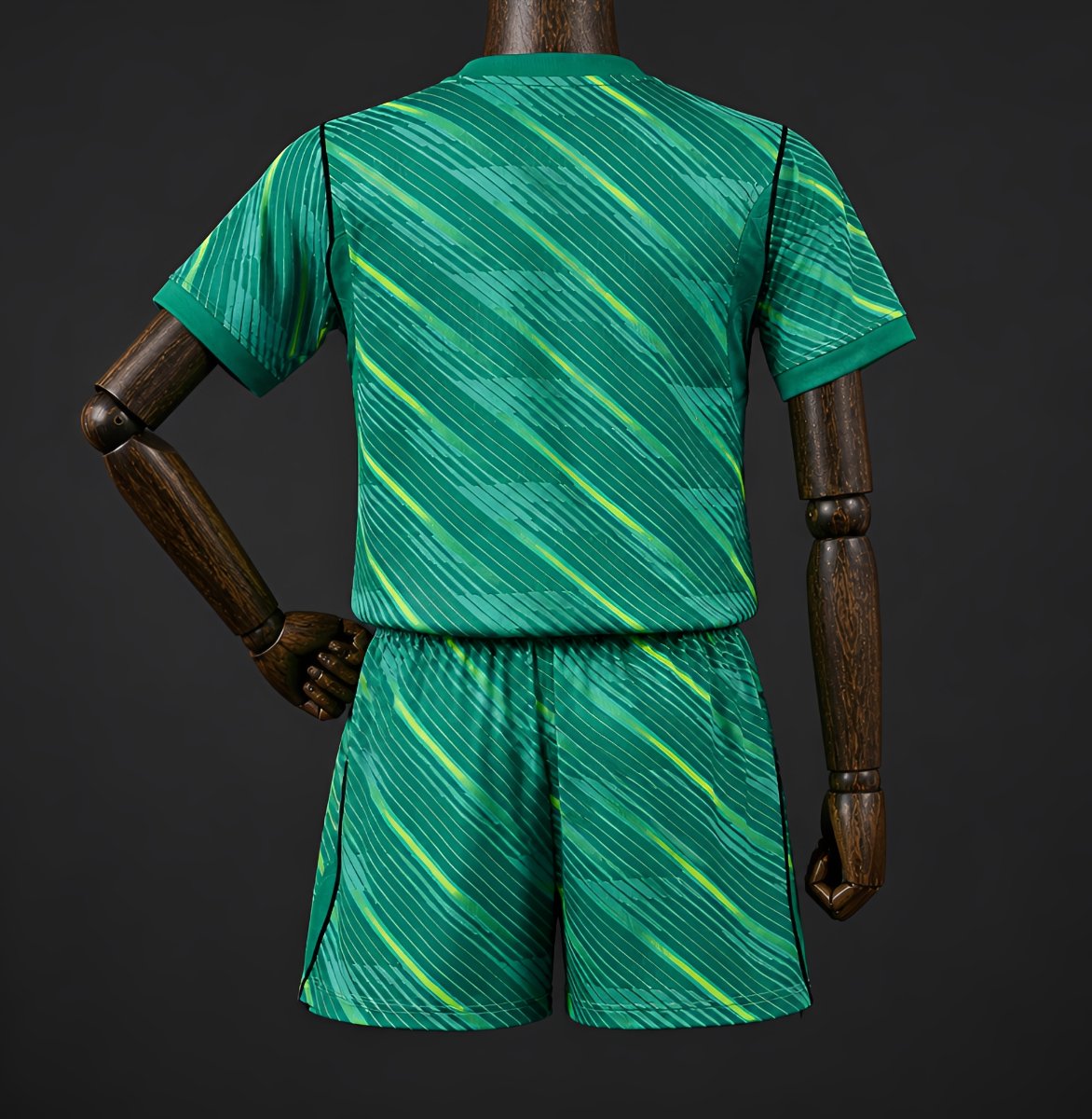 2026 kids france green goalkeeper jersey back 2026 Kids France Green Goalkeeper Jersey - Back