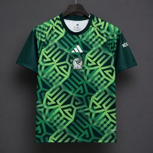 2026 Mexico Special Edition Green Geometric Pattern Football Jersey - Front