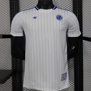 2026 Player Version Colombia White with Blue Vertical Stripe Jersey - Front
