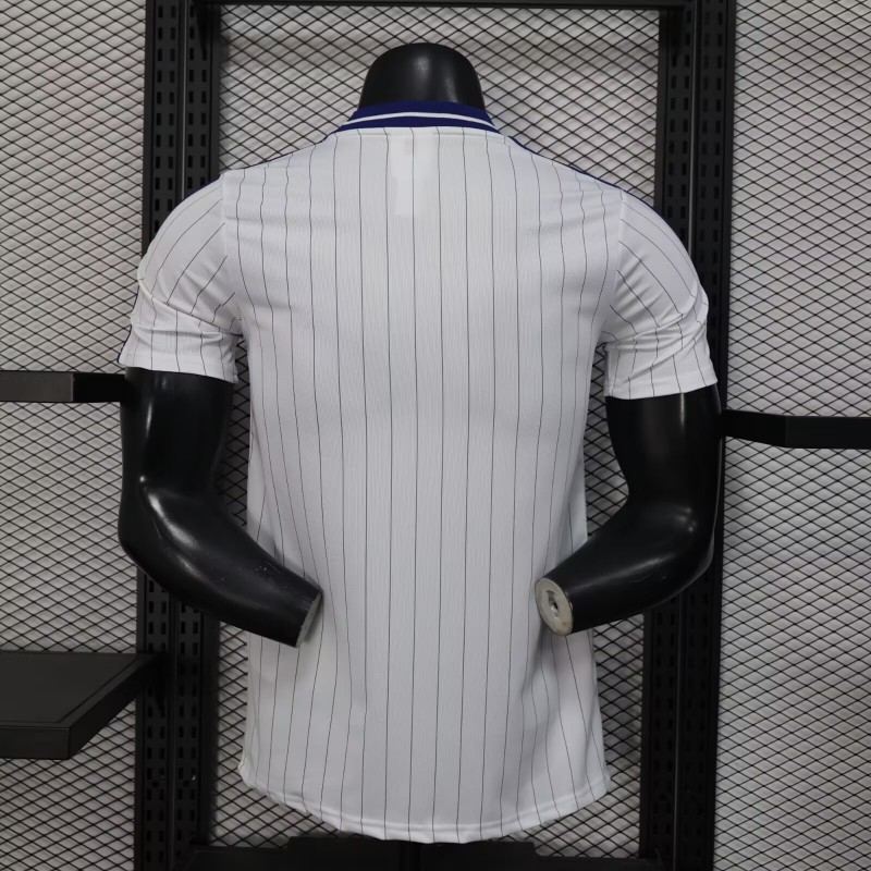 2026 player version colombia white with blue vertical stripe jersey back 2026 Player Version Colombia White with Blue Vertical Stripe Jersey - Back