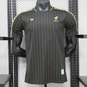 2026 Player Version Mexico Black with Gold Pinstripes Jersey - Front