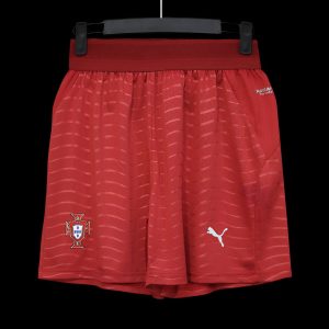 2026 Player Version Portugal Red with Wave Pattern Shorts - Front
