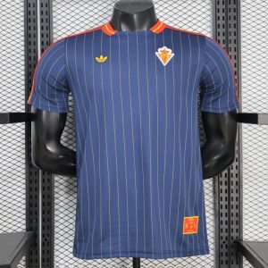 2026 Player Version Spain Navy Blue with Thin Yellow Pinstripes Jersey - Front