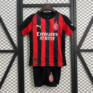 25 26 Kids AC Milan Home Size 16-28 Jersey - Front