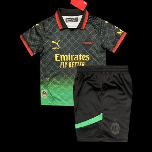 25 26 Kids AC Milan x OFFWHITE Black Forth Special Jersey - Front