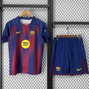 25 26 Kids Barcelona Home Jersey - Front