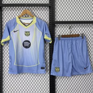 25 26 Kids Barcelona Light Blue with Gradient Pattern Jersey - Front