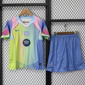 25 26 Kids Barcelona Rainbow Gradient with Multicolor Pattern Jersey - Front