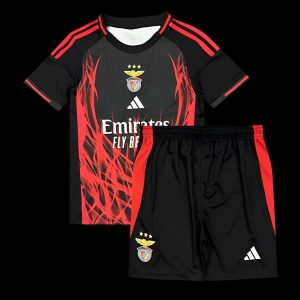 25 26 Kids Benfica Away Black Concept Jersey - Front