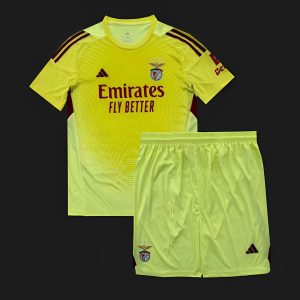 25 26 Kids Benfica Yellow Goalkeeper Jersey - Front