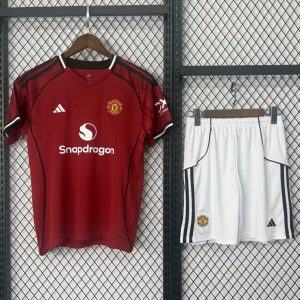 25 26 Kids Manchester United Home Jersey - Front